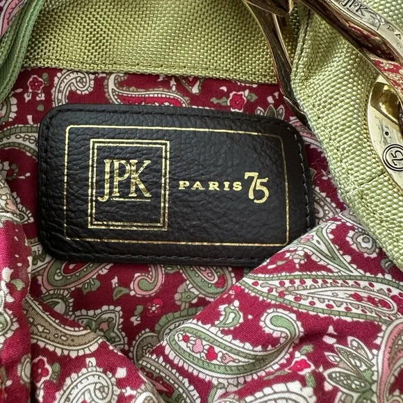 Chartreuse Tote With Brown Leather Strap - Picture 8 of 9